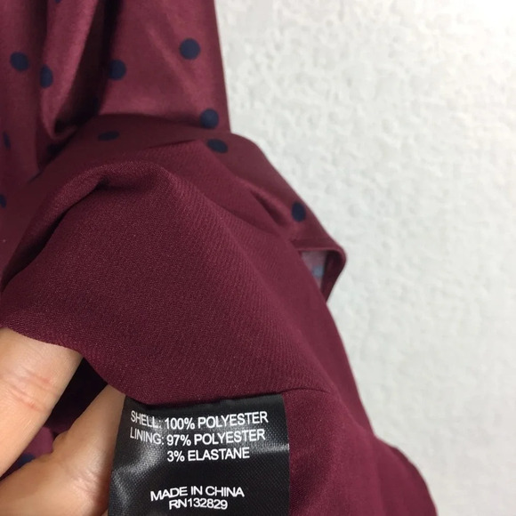 House Of Harlow 1960 x REVOLVE Ira Burgundy Polka Dot Satin Slip Dress Medium - Picture 6 of 15